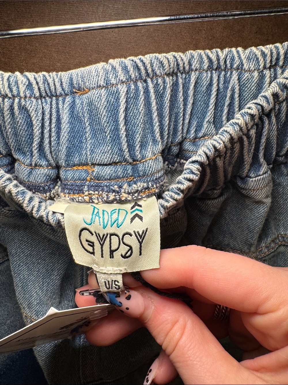 Jaded Gypsy Women’s Light Blue Distressed Patchwork Jeans - Picture 5 of 5